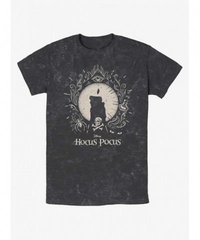 Crazy Deals Disney Hocus Pocus Black Flame Mineral Wash T-Shirt $9.32 T-Shirts