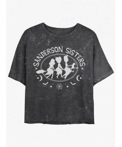 Hot Sale Disney Hocus Pocus Sanderson Bed and Breakfast Mineral Wash Girls Crop T-Shirt $8.32 T-Shirts