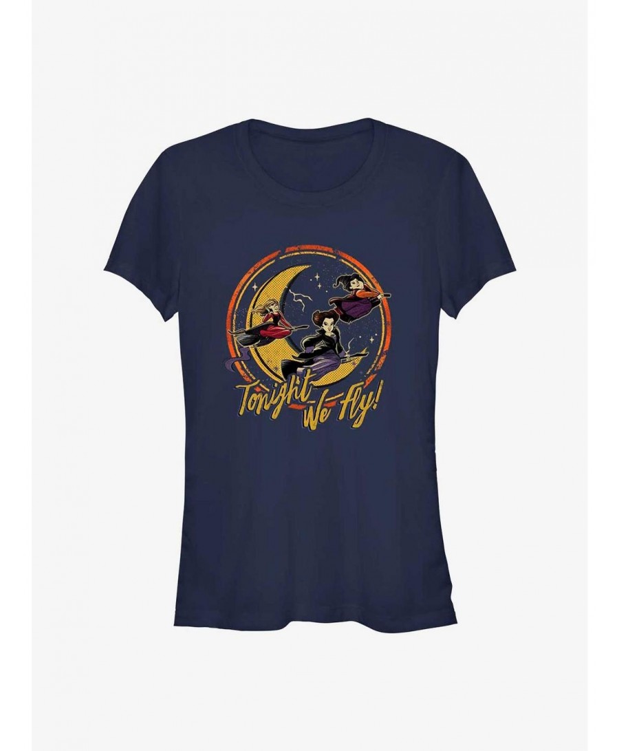 Hot Selling Disney Hocus Pocus Sanderson Sisters Tonight We Fly Girls T-Shirt $9.36 T-Shirts