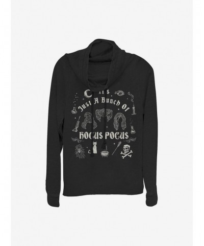 Best Deal Disney Hocus Pocus A Bunch Of Hocus Pocus Cowlneck Long-Sleeve Girls Top $10.78 Tops