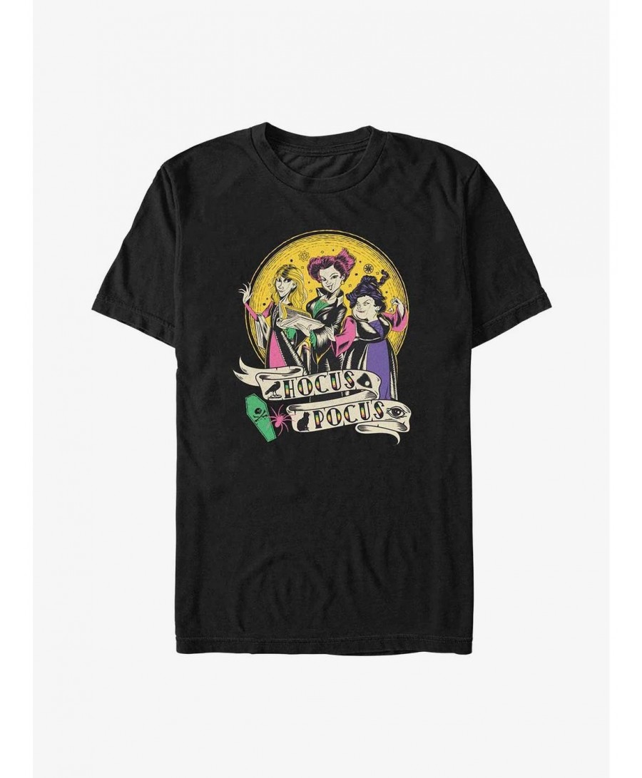 New Arrival Disney Hocus Pocus Sanderson Sisters Badge T-Shirt $8.99 T-Shirts