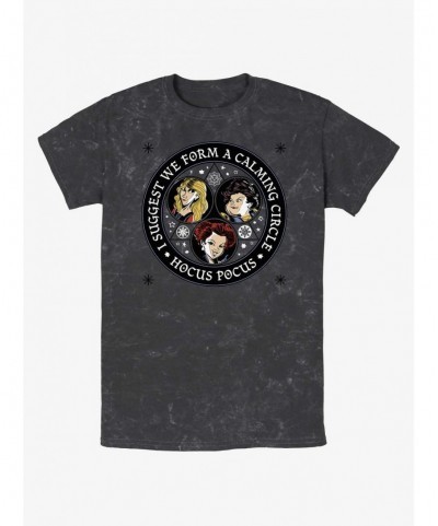 Festival Price Disney Hocus Pocus Sanderson Sisters Calming Circle Mineral Wash T-Shirt $6.84 T-Shirts