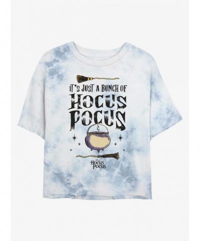 Best Deal Disney Hocus Pocus Couldron Broom Tie-Dye Girls Crop T-Shirt $11.56 T-Shirts