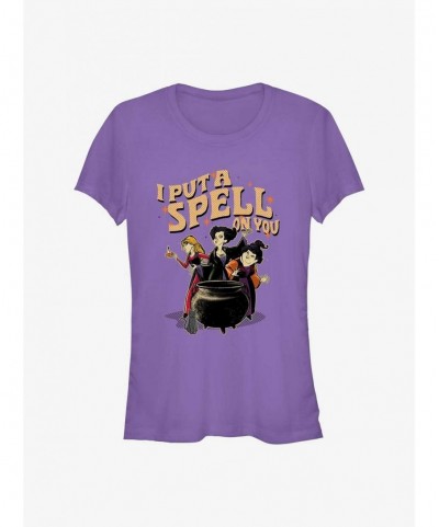 Festival Price Disney Hocus Pocus Sanderson Sisters Cauldron Spell Girls T-Shirt $9.96 T-Shirts