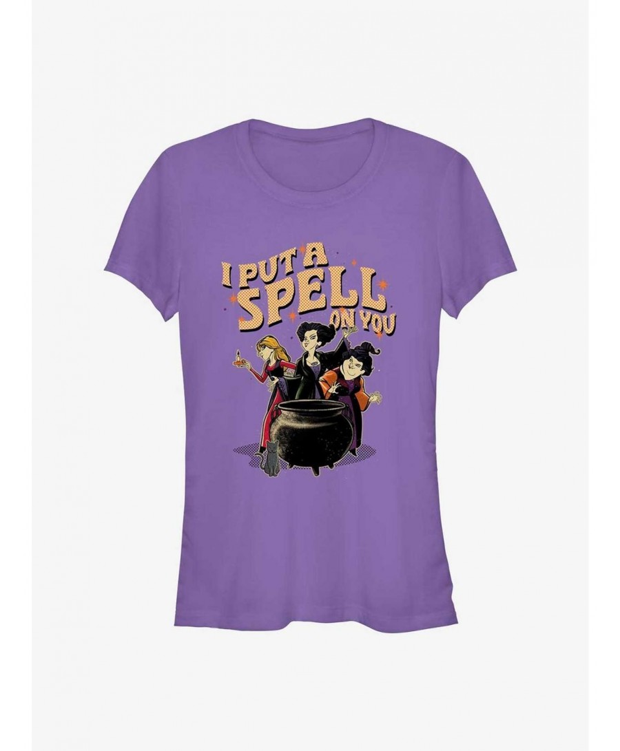 Festival Price Disney Hocus Pocus Sanderson Sisters Cauldron Spell Girls T-Shirt $9.96 T-Shirts