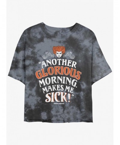 Exclusive Disney Hocus Pocus Winnie Another Glorious Morning Tie-Dye Girls Crop T-Shirt $11.33 T-Shirts