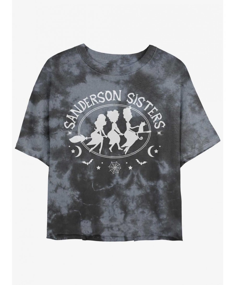 Hot Sale Disney Hocus Pocus Sanderson Bed and Breakfast Tie-Dye Girls Crop T-Shirt $8.09 T-Shirts