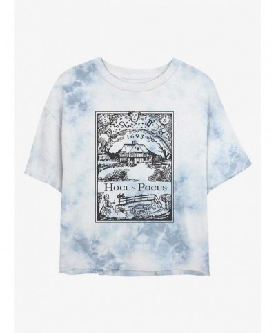 Wholesale Disney Hocus Pocus Sanderson House Vintage Poster Tie-Dye Girls Crop T-Shirt $9.02 T-Shirts