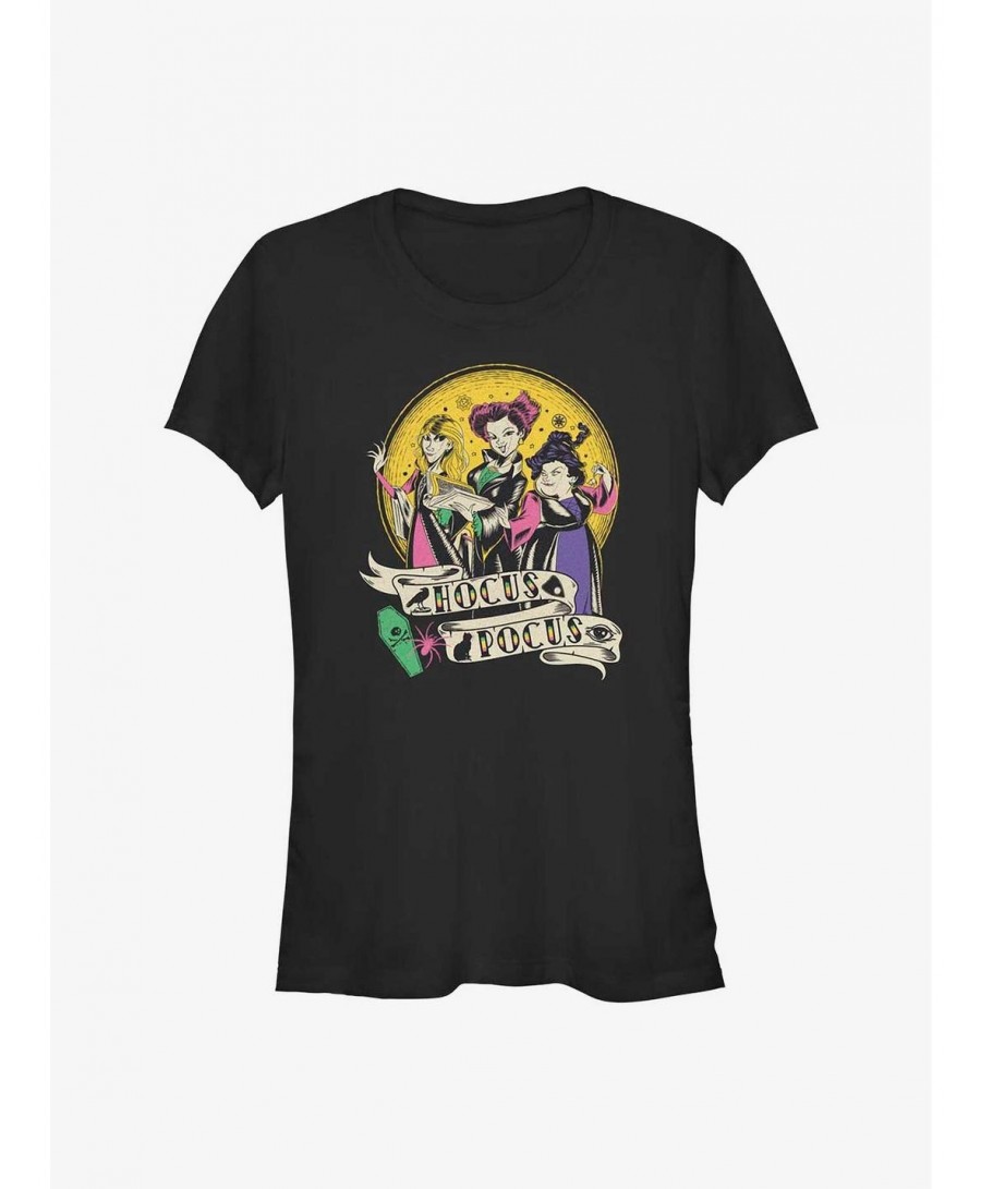 Unique Disney Hocus Pocus Sanderson Sisters Badge Girls T-Shirt $8.37 T-Shirts