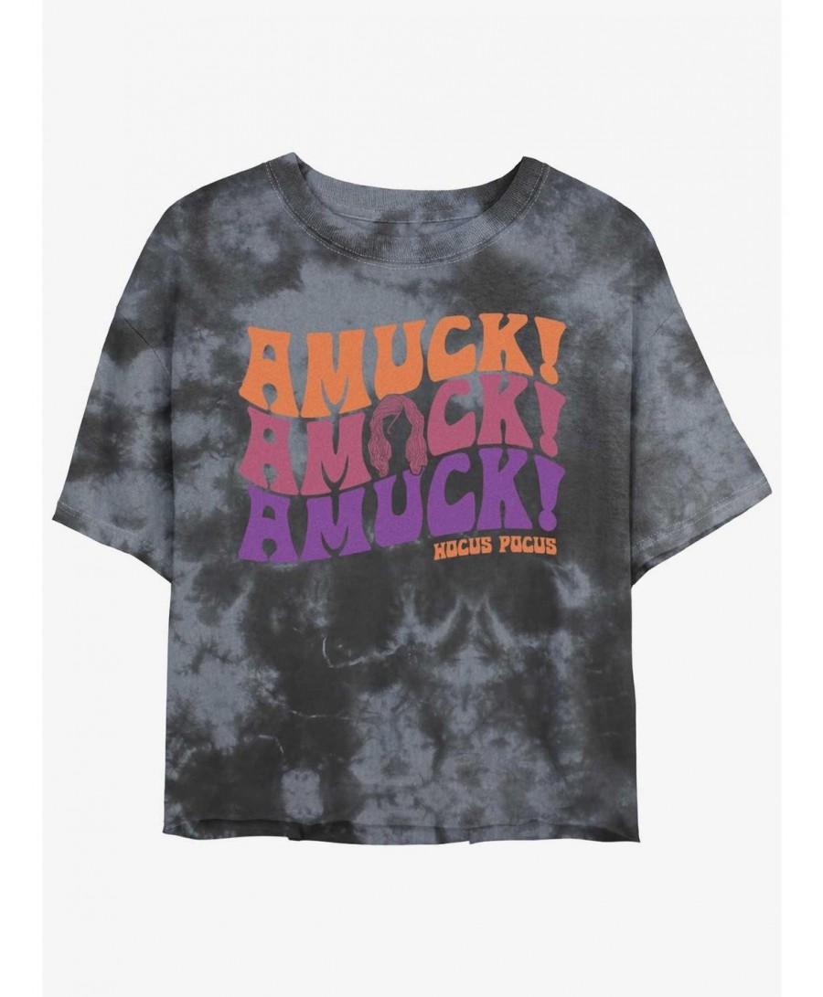 Pre-sale Discount Disney Hocus Pocus Amuck, Amuck, Amuck! Tie-Dye Girls Crop T-Shirt $9.71 T-Shirts