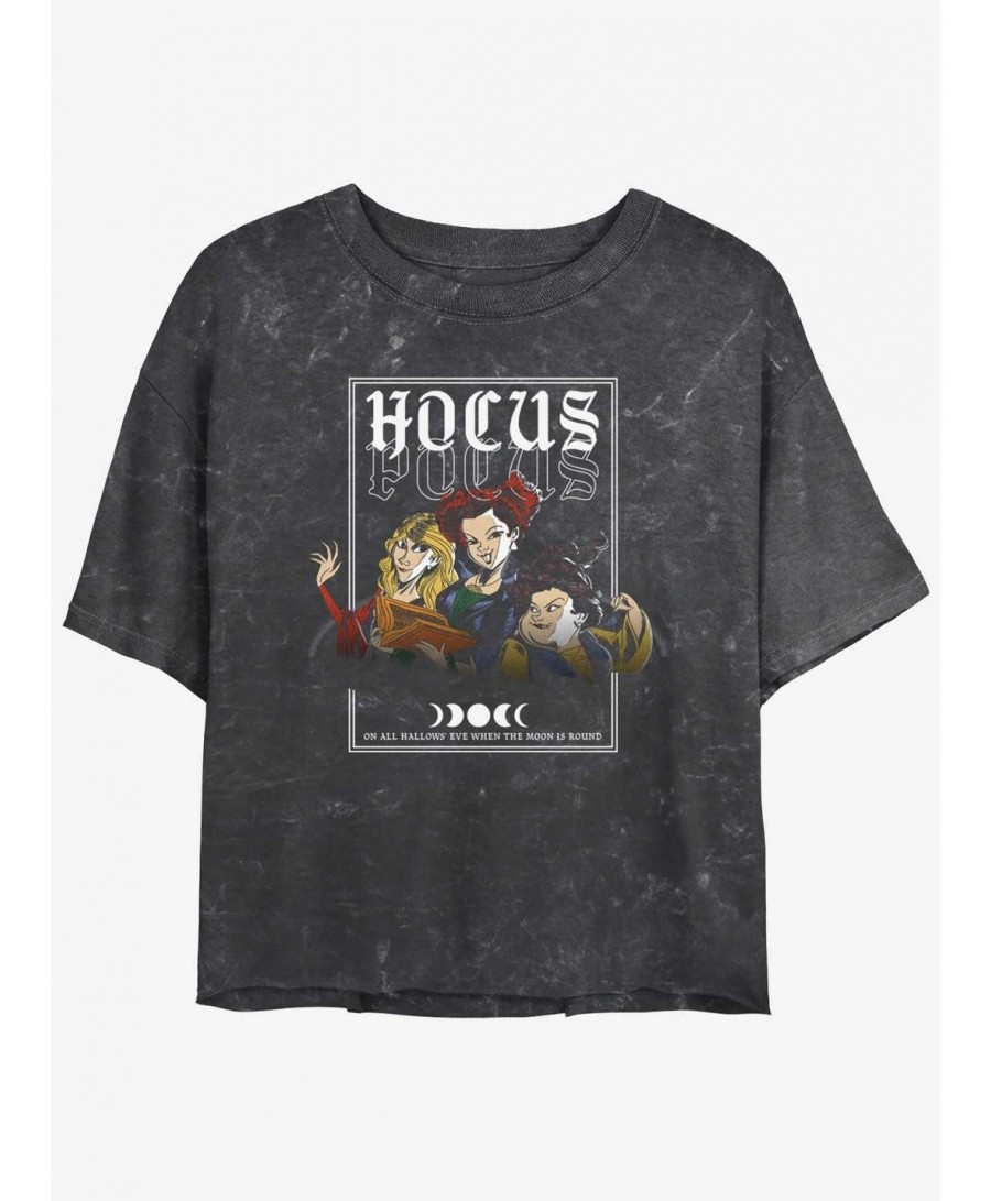 Limited-time Offer Disney Hocus Pocus The Sanderson Sisters Mineral Wash Girls Crop T-Shirt $9.25 T-Shirts