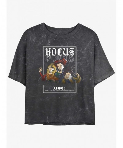 Limited-time Offer Disney Hocus Pocus The Sanderson Sisters Mineral Wash Girls Crop T-Shirt $9.25 T-Shirts