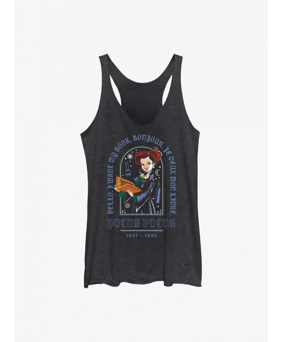 Hot Sale Disney Hocus Pocus Winnie I Want My Book Girls Tank $7.25 Tanks