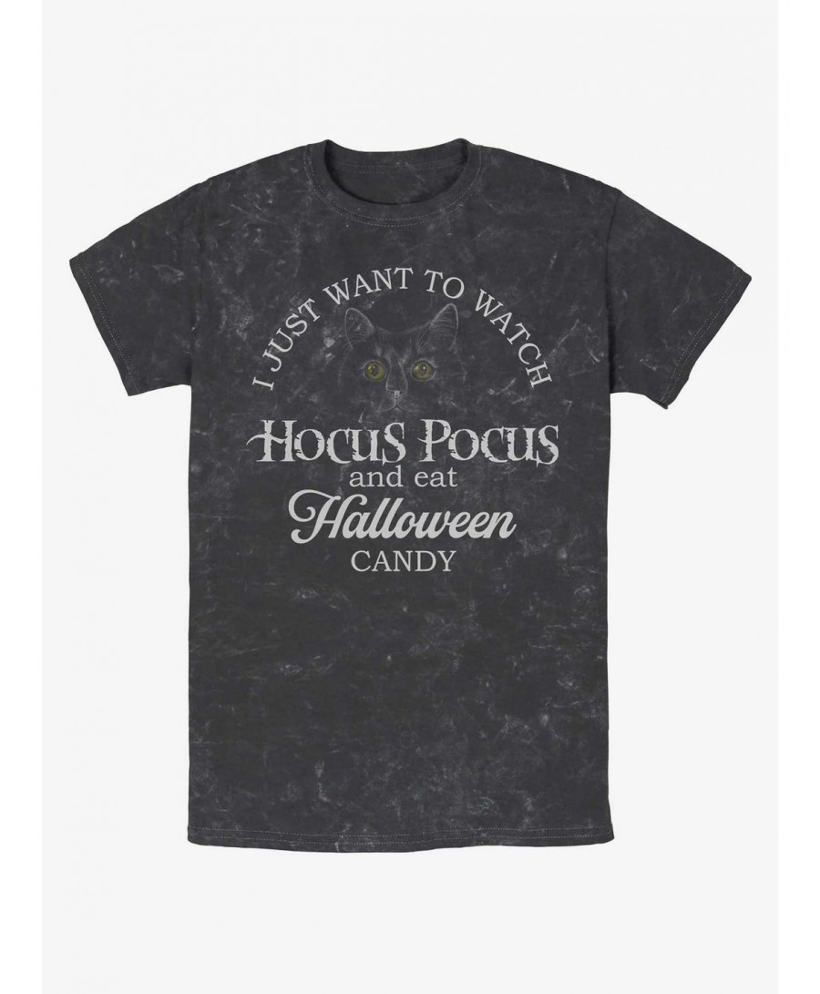 Flash Sale Disney Hocus Pocus Watch Hocus Pocus and Eat Candy Mineral Wash T-Shirt $10.15 T-Shirts