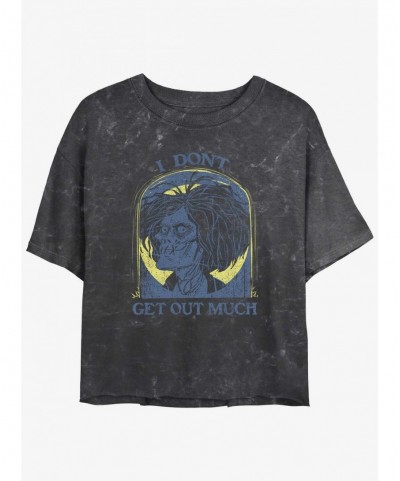 Cheap Sale Disney Hocus Pocus Tombstone Billy Mineral Wash Girls Crop T-Shirt $8.09 T-Shirts