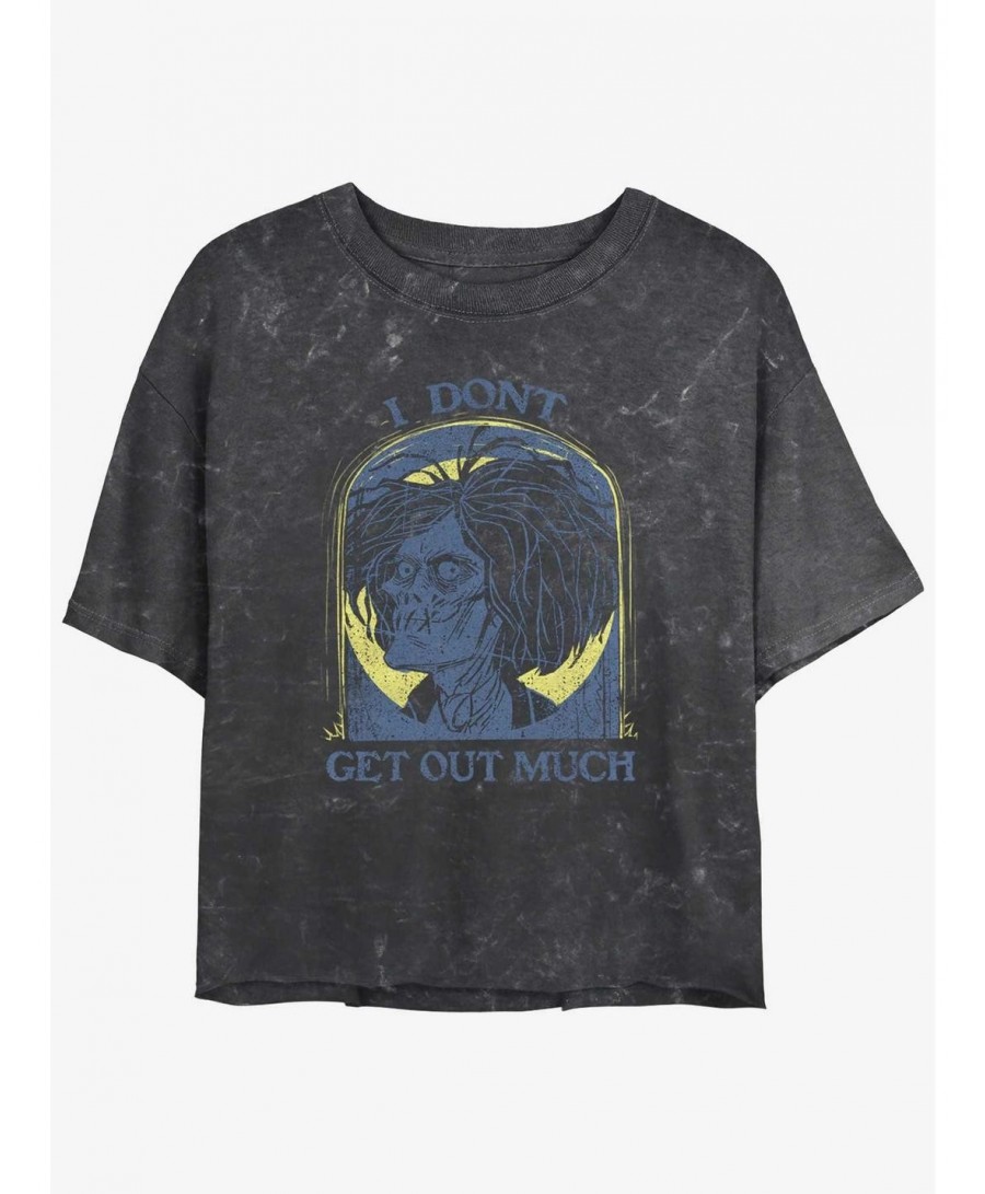 Cheap Sale Disney Hocus Pocus Tombstone Billy Mineral Wash Girls Crop T-Shirt $8.09 T-Shirts