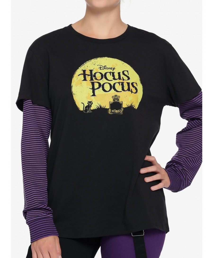 Limited-time Offer Disney Hocus Pocus Stripe Twofer Girls Long-Sleeve Top $5.17 Tops