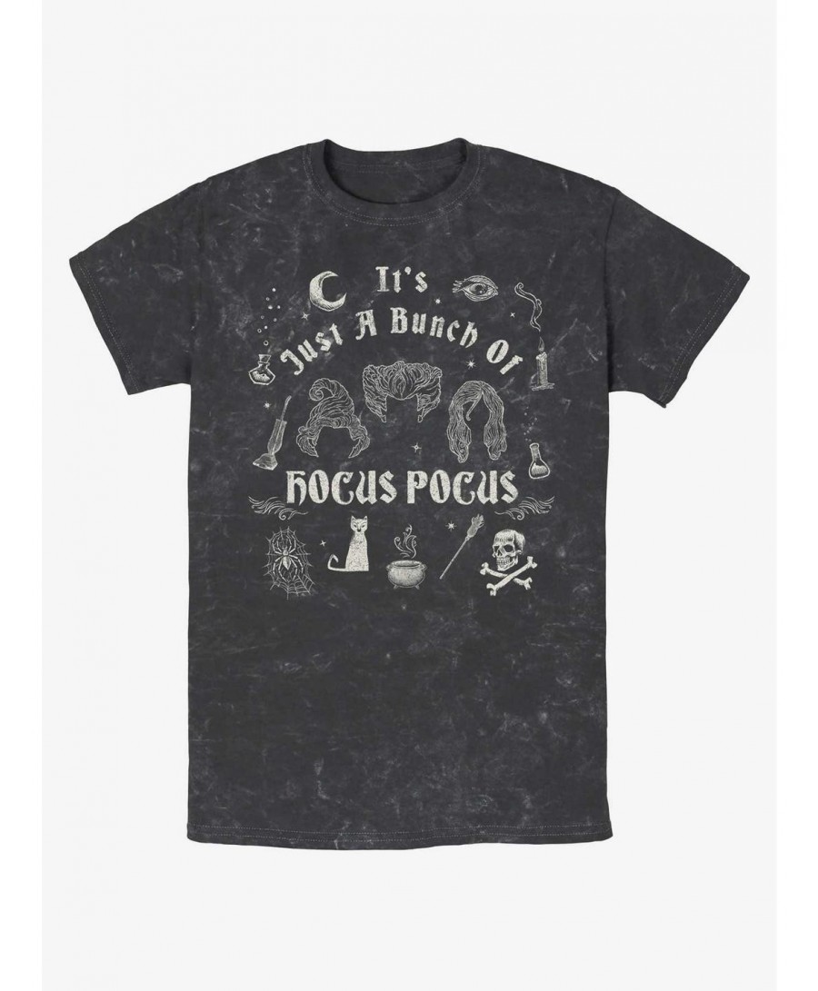 Seasonal Sale Disney Hocus Pocus Sanderson Sisters A Bunch of Hocus Pocus Mineral Wash T-Shirt $7.46 T-Shirts