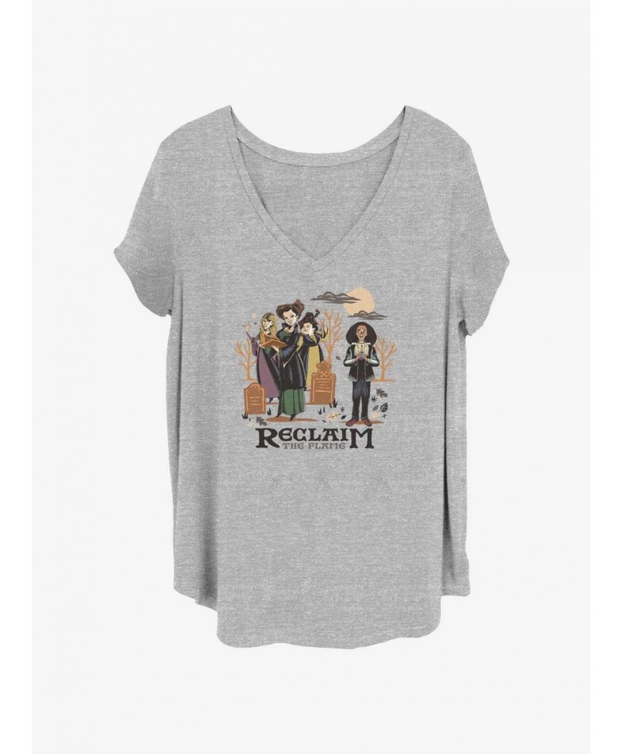 Festival Price Disney Hocus Pocus 2 Reclaim The Flame Girls T-Shirt Plus Size $8.32 T-Shirts