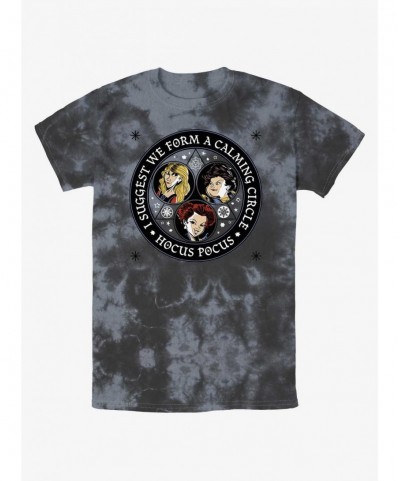 Festival Price Disney Hocus Pocus Sanderson Sisters Calming Circle Tie-Dye T-Shirt $7.67 T-Shirts