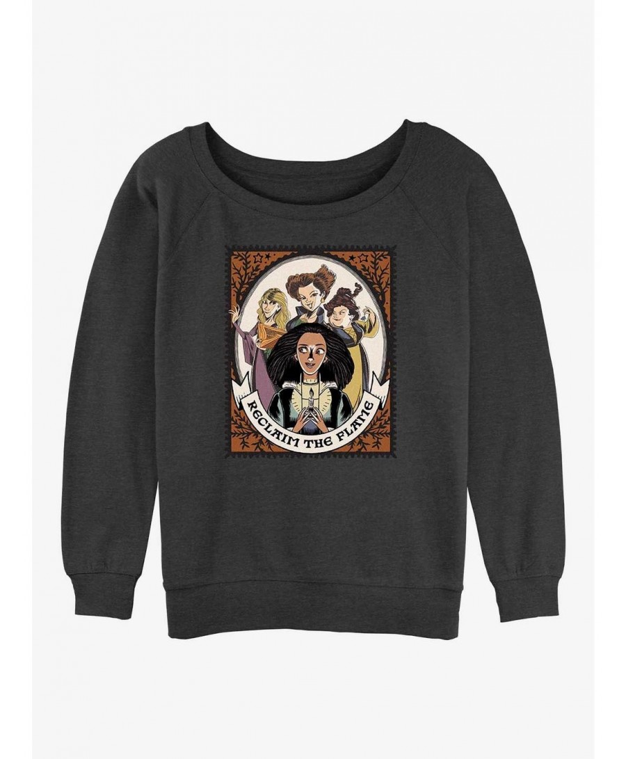 Best Deal Disney Hocus Pocus Reclaim The Flame Stamp Girls Sweatshirt $11.51 Sweatshirts