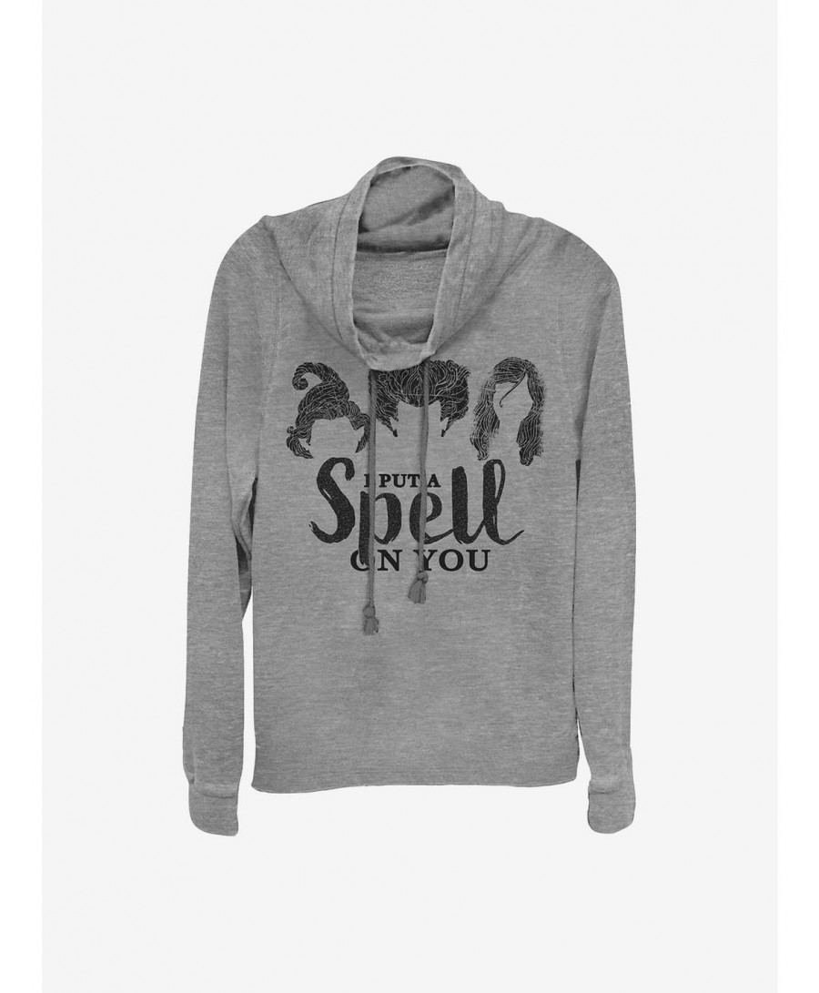 Low Price Disney Hocus Pocus Hair Silhoutte Spell Cowlneck Long-Sleeve Girls Top $12.93 Tops