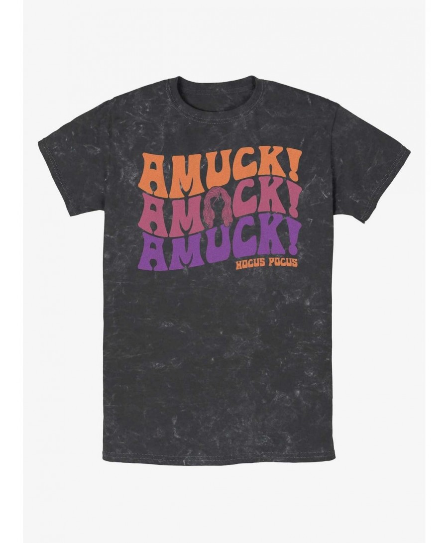 Big Sale Disney Hocus Pocus Amuck, Amuck, Amuck! Mineral Wash T-Shirt $6.22 T-Shirts